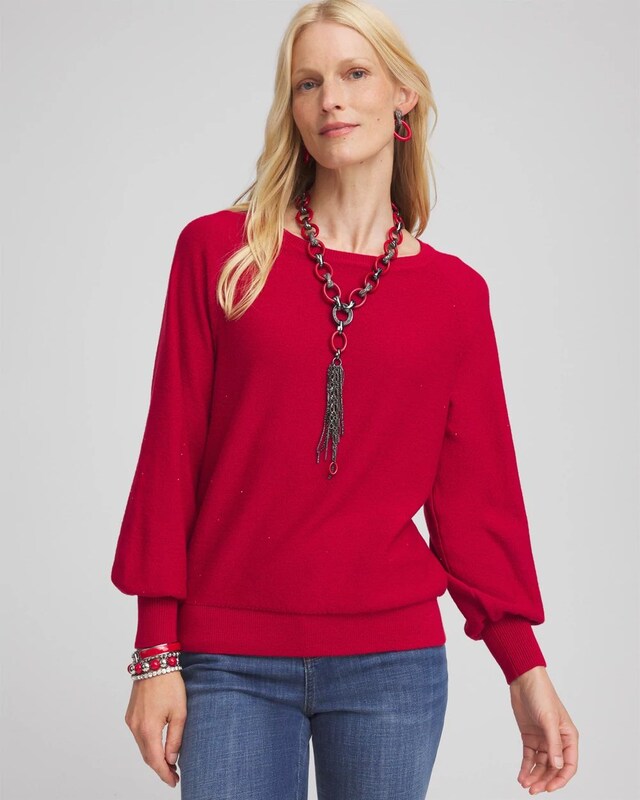 Relaxed Sequin Pullover Sweater - image 1